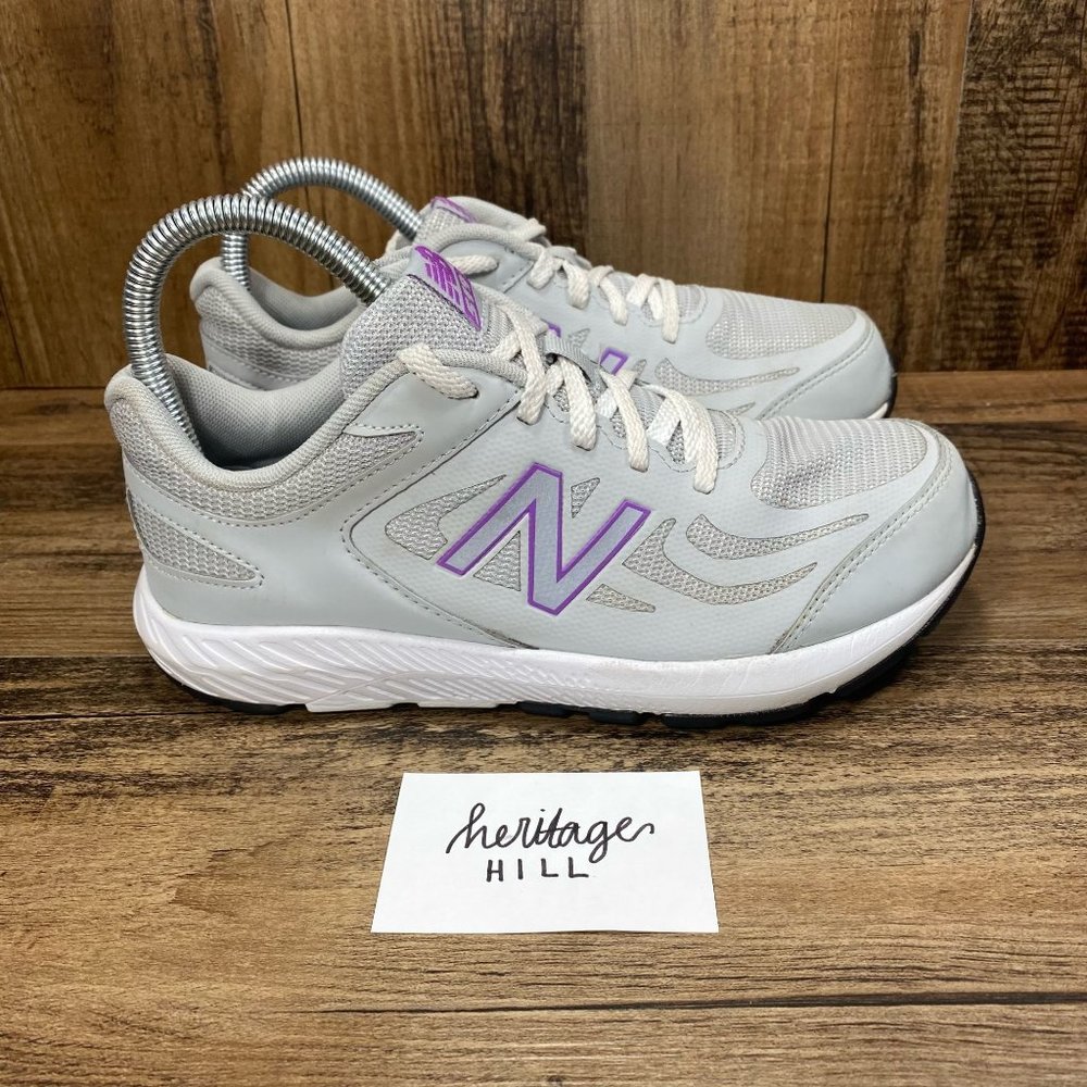 New Balance 519 Gray/Purple Girl's Sneakers - Girls Size 4.5 - Picture 1 of 8